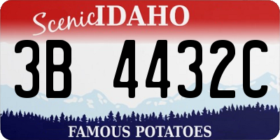 ID license plate 3B4432C