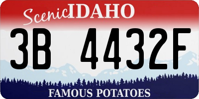 ID license plate 3B4432F