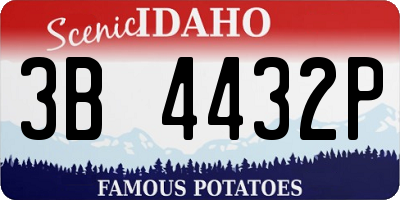 ID license plate 3B4432P