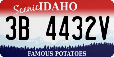 ID license plate 3B4432V