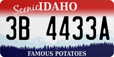 ID license plate 3B4433A