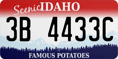 ID license plate 3B4433C