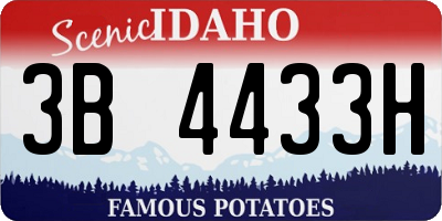 ID license plate 3B4433H