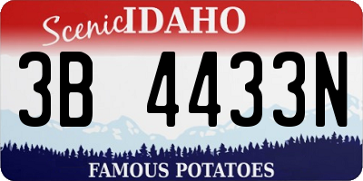 ID license plate 3B4433N