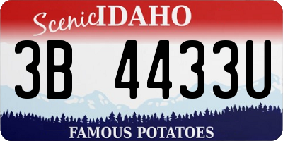ID license plate 3B4433U