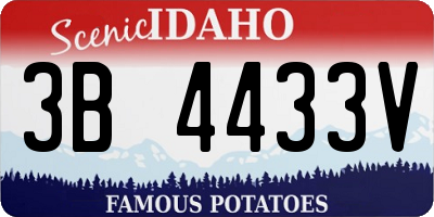 ID license plate 3B4433V