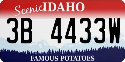 ID license plate 3B4433W