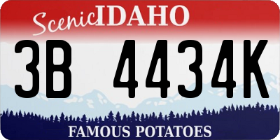 ID license plate 3B4434K