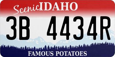 ID license plate 3B4434R