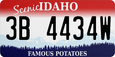 ID license plate 3B4434W