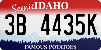 ID license plate 3B4435K