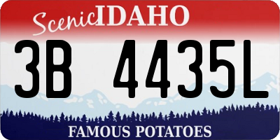 ID license plate 3B4435L