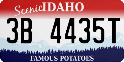 ID license plate 3B4435T