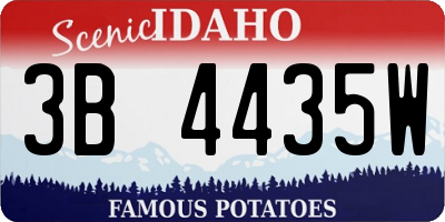ID license plate 3B4435W