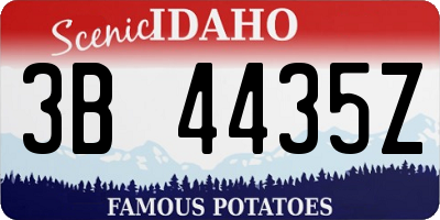 ID license plate 3B4435Z