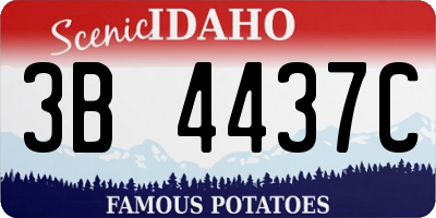 ID license plate 3B4437C