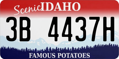 ID license plate 3B4437H