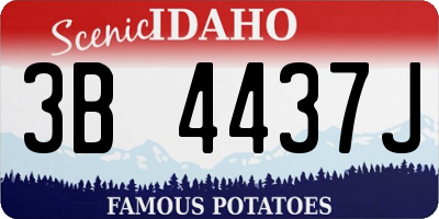 ID license plate 3B4437J
