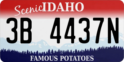 ID license plate 3B4437N