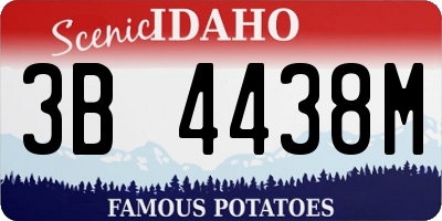 ID license plate 3B4438M