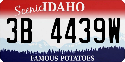 ID license plate 3B4439W