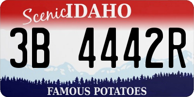 ID license plate 3B4442R