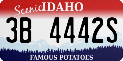 ID license plate 3B4442S