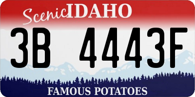 ID license plate 3B4443F