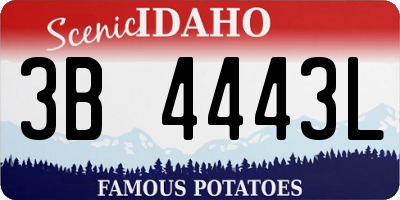 ID license plate 3B4443L