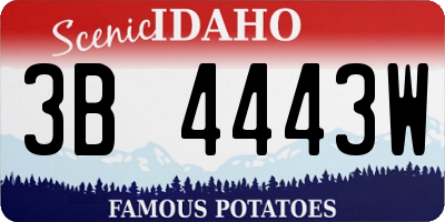 ID license plate 3B4443W
