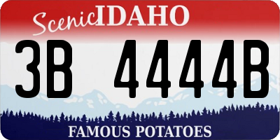 ID license plate 3B4444B