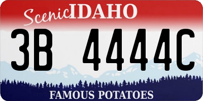 ID license plate 3B4444C