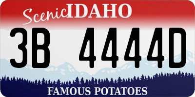 ID license plate 3B4444D