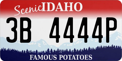 ID license plate 3B4444P