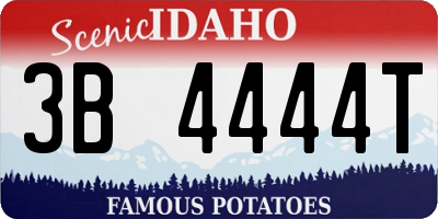 ID license plate 3B4444T