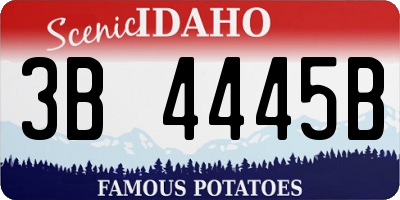 ID license plate 3B4445B