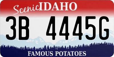 ID license plate 3B4445G