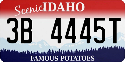 ID license plate 3B4445T