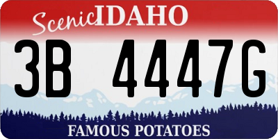ID license plate 3B4447G