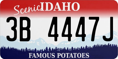 ID license plate 3B4447J