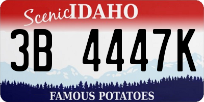 ID license plate 3B4447K