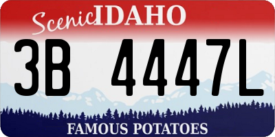 ID license plate 3B4447L