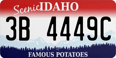 ID license plate 3B4449C
