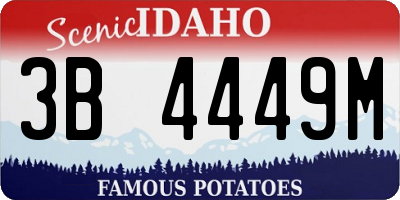 ID license plate 3B4449M