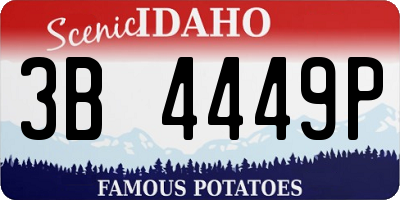 ID license plate 3B4449P
