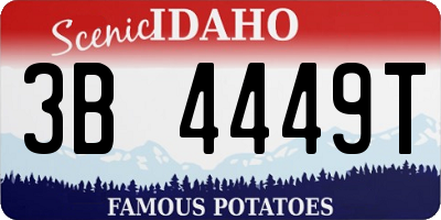 ID license plate 3B4449T