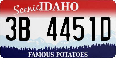 ID license plate 3B4451D