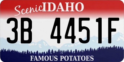 ID license plate 3B4451F