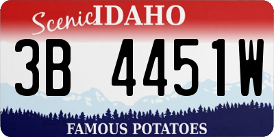 ID license plate 3B4451W