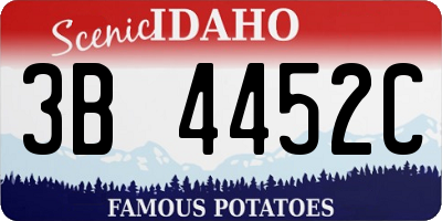 ID license plate 3B4452C